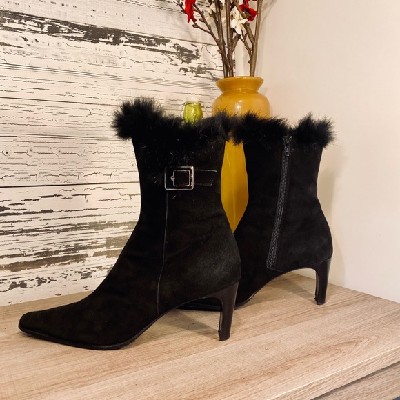 Aquatalia Black Suede Ankle Boots by Marvin K. - Picture 5 of 14